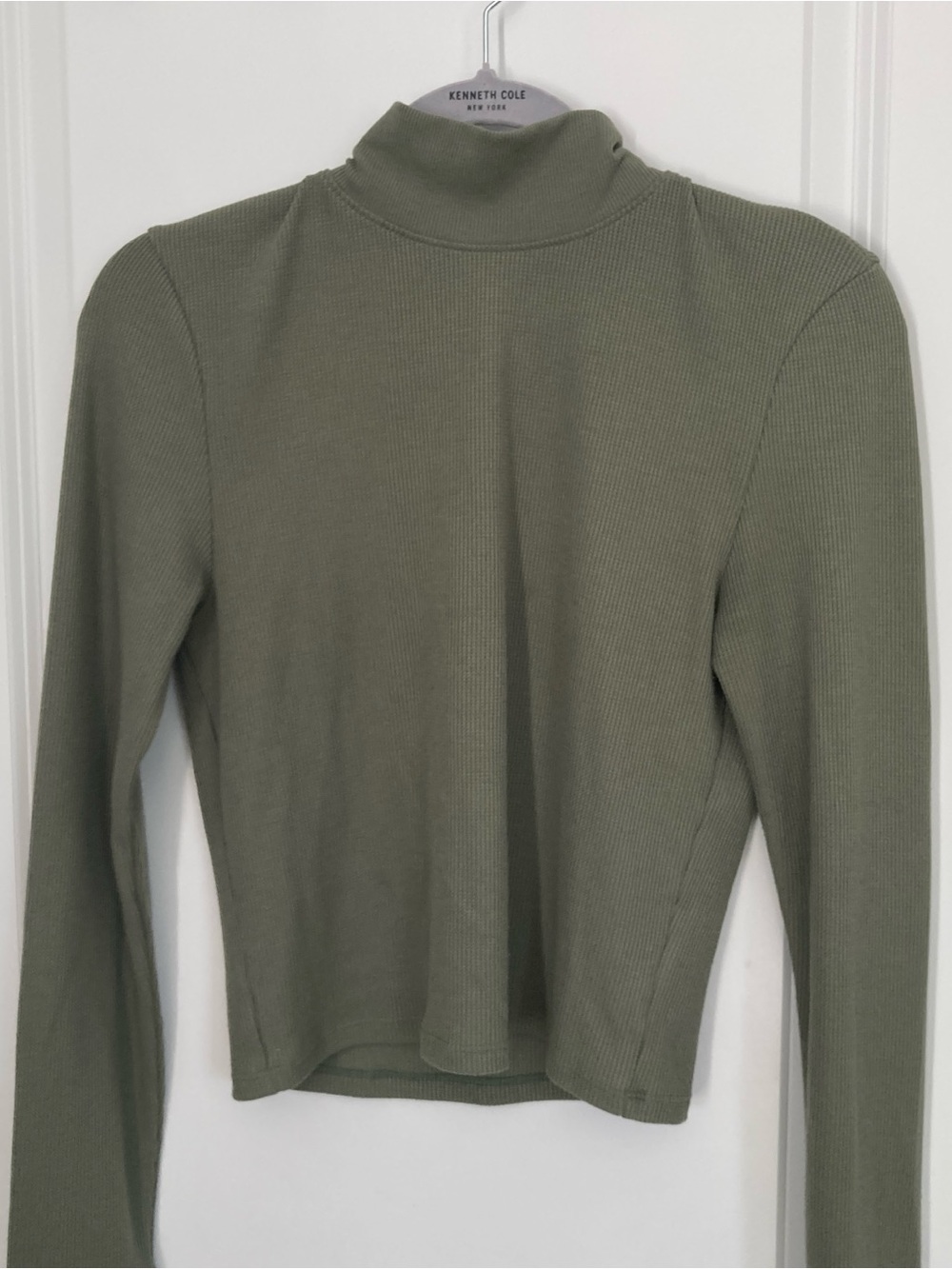 American Eagle Olive Green Ribbed Turtleneck Top